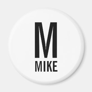 Imán Monograma y nombre personalizados modernos