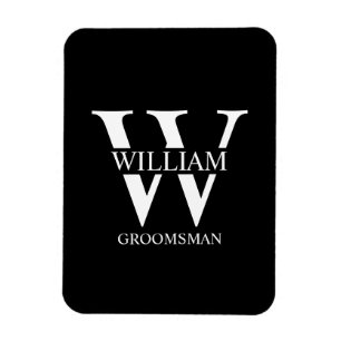 Imán Monograma y nombre personalizados para padrinos de