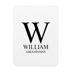 Imán Monograma y nombre personalizados para padrinos de