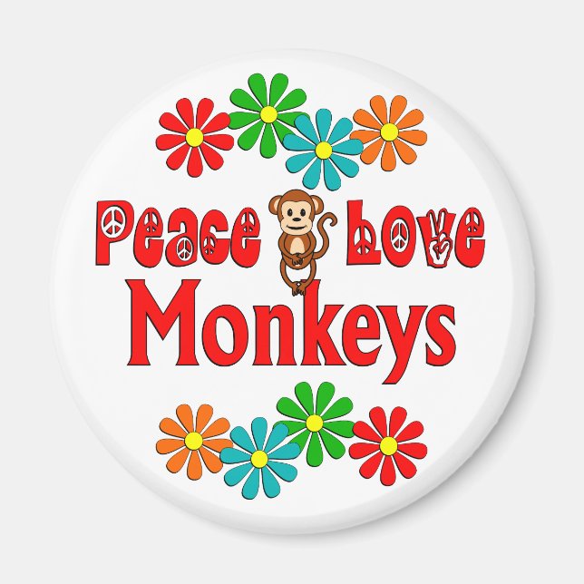 Imán Monos de amor por la paz (Frente)