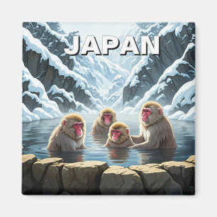 Imán Monos de nieve en el parque Jigokudani