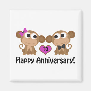 Imán Monos felices del aniversario