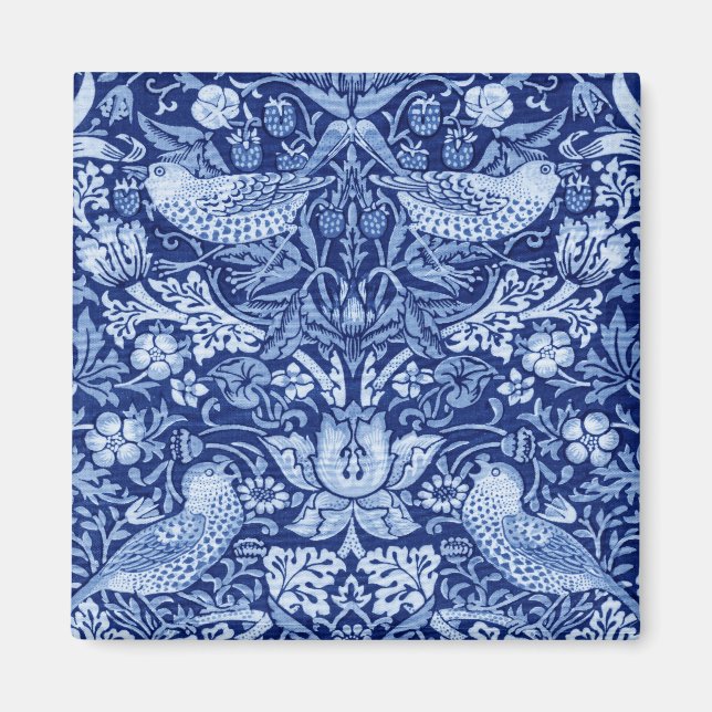 Imán Monotona azul de fresa, William Morris (Frente)