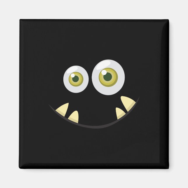 Imán Monster Face Halloween Disstume Idea Triste (Frente)