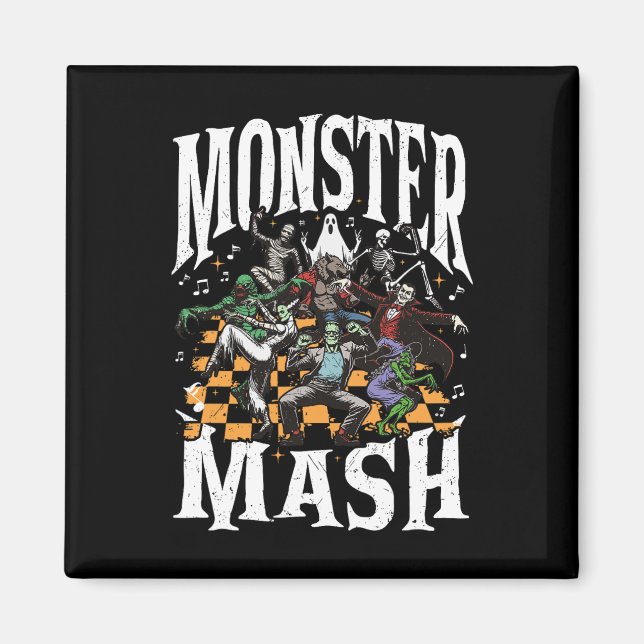 Imán Monster Mash Retro Halloween Funny Monster Spooki (Frente)