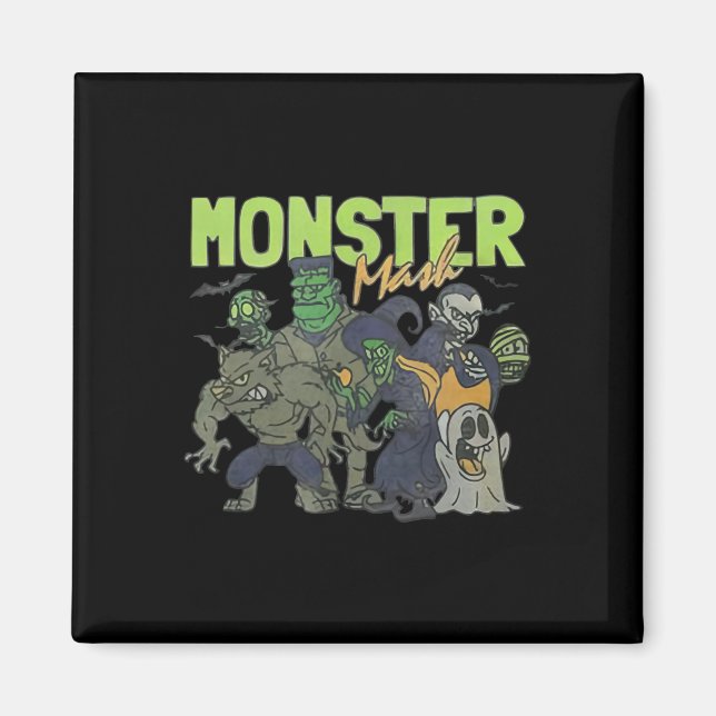 Imán Monster Mash Vintage Ghost Halloween Funny (Frente)