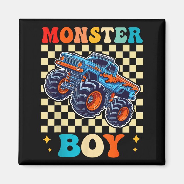 Imán Monster Truck Boy Family Matching Monster Trucks B (Frente)