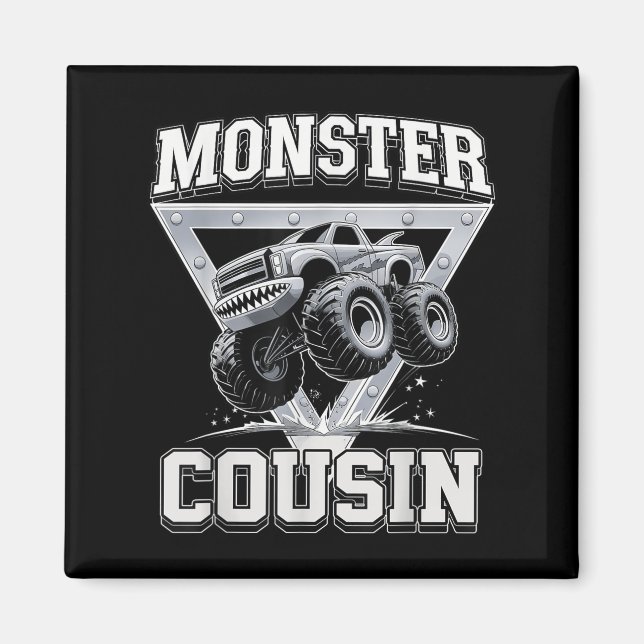 Imán Monster Truck Cousin Fathers Day Monster Truck Are (Frente)