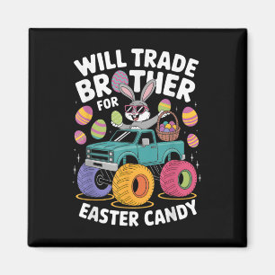 Imán Monster Truck Cute Bunny Comerciará Hermano Por Ea