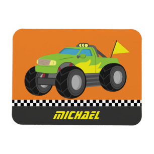 Imán Monster truck fresco del verde de las Carreras
