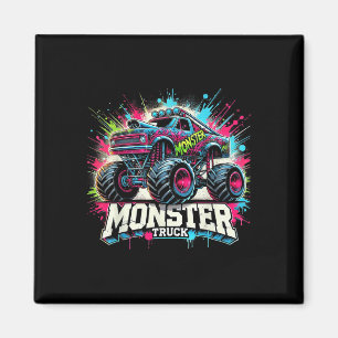 Imán Monster Truck Retro Colorido Graffiti Toddls