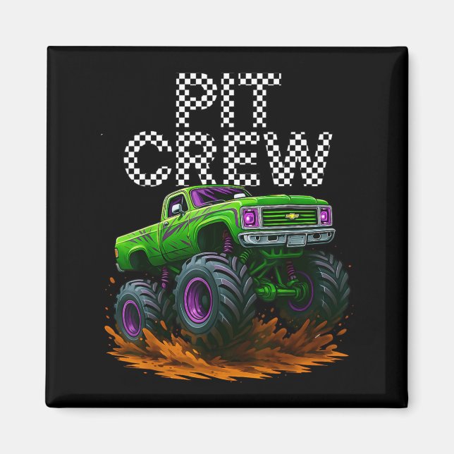 Imán Monster Truck T Crew Family Matching Birthday Part (Frente)