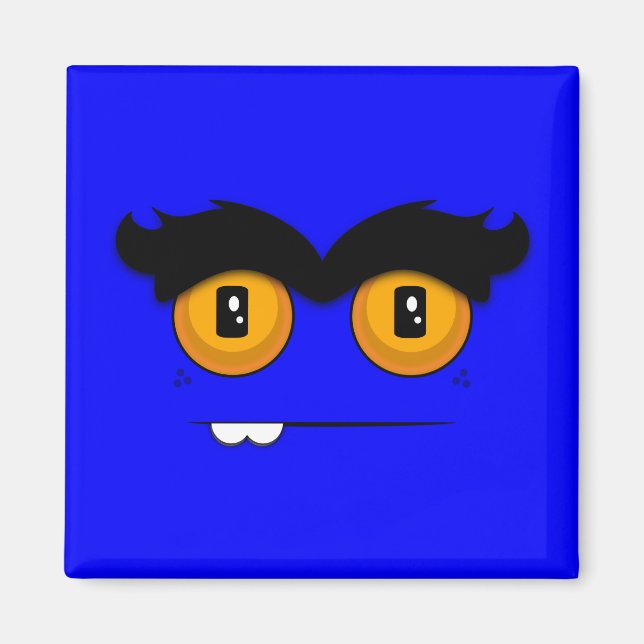 Imán Monstruo Adorable Unibrow con mordedura (Azul) (Frente)
