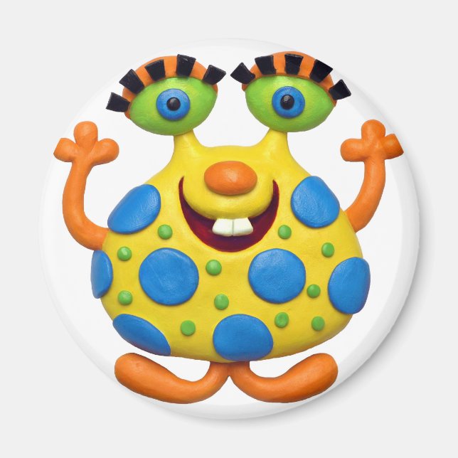 Imán Monstruo amarillo visto (Frente)