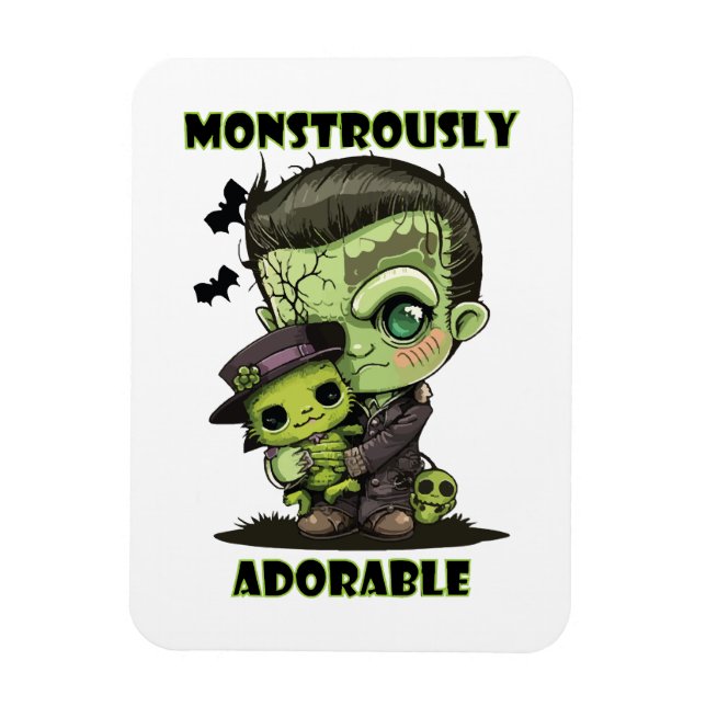 Imán Monstruo de Frankenstein lindo con peluche (Vertical)