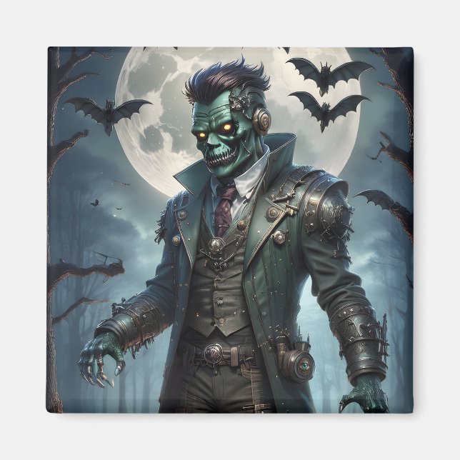 Imán Monstruo de Frankenstein Steampunk de Halloween (Frente)