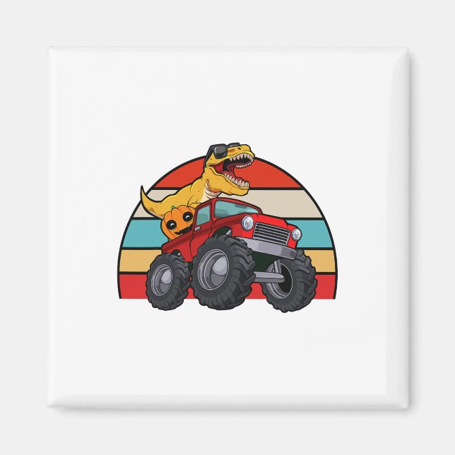 Imán Monstruo de Monstruo de Dinosaurios Lazy Halloween (Frente)