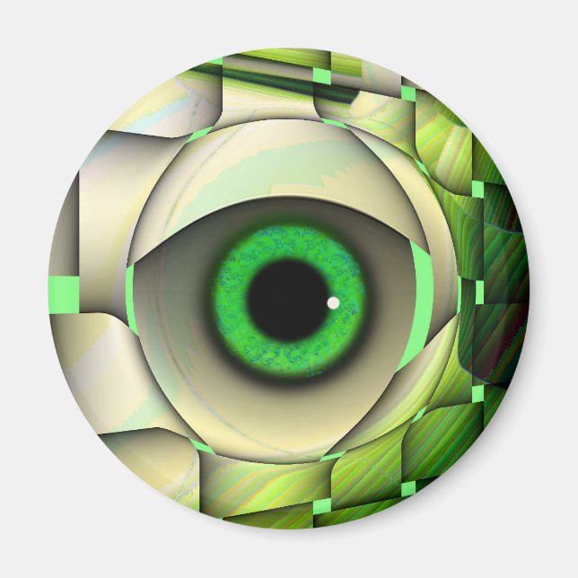 Imán Monstruo de ojos verdes (Frente)