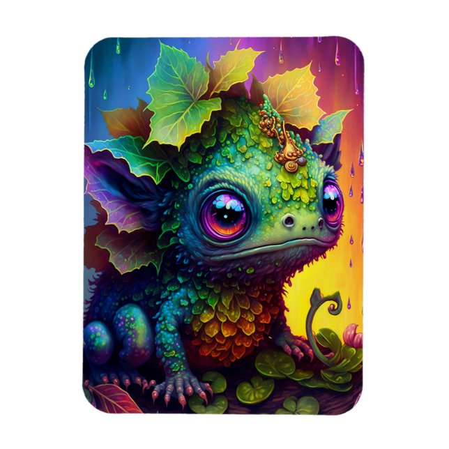 Imán Monstruo de rana cuta Fantasía Magnet de arte (Vertical)