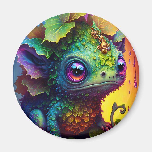 Imán Monstruo de rana cuta Fantasía Magnet de arte (Frente)