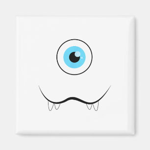 Imán Monstruo de una ojeada con cara de ojal divertida