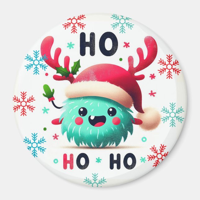 Imán Monstruo monstruo de Navidades esponjosos (Frente)