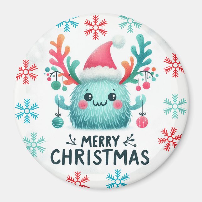 Imán Monstruo monstruo de Navidades esponjosos (Frente)