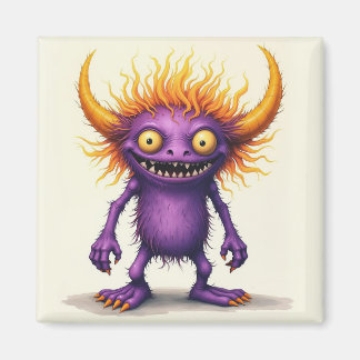 Imán Monstruo morado y amarillo pequeño
