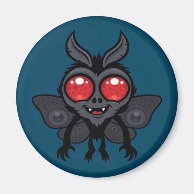 Imán Monstruo Mothman Criptido Cute Espeluznante (Frente)