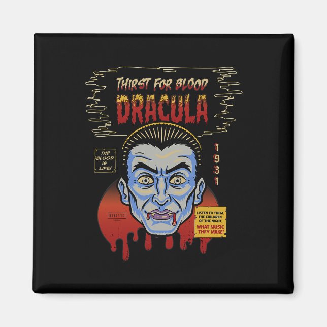 Imán Monstruos universales Drácula Máscara de Halloween (Frente)