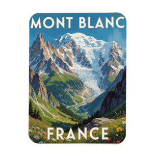Imán Mont Blanc Cumbres Nevadas Francia Vista De Montañ