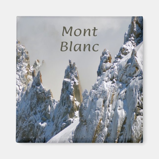 Imán Mont Blanc Monte Bianco Alpes de Montaña Blanca Eu (Frente)
