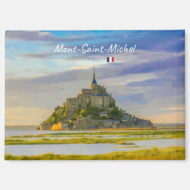 Imán Mont-Saint-Michel, Francia - Abadía Medieval (Anverso)