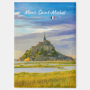 Imán Mont-Saint-Michel, Francia - Abadía Medieval Plana