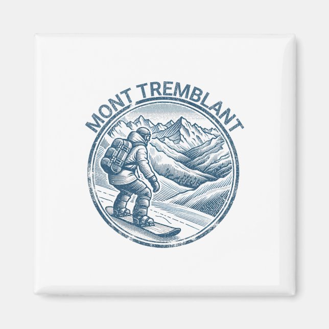Imán Mont Tremblant Canadá Snowboarder Snowboard (Frente)