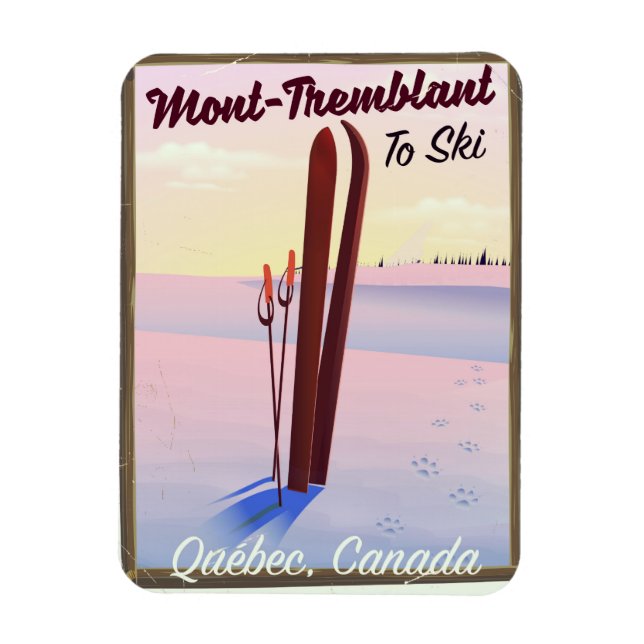 Imán Mont-Tremblant poster de Esquí de Quebec. (Vertical)