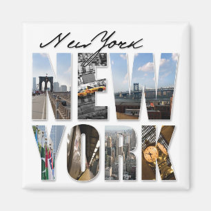 Imán Montaje gráfico del turismo de New York City