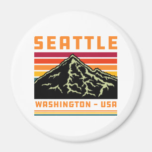 Imán Montaña de recuerdos del estado de Retro Seattle