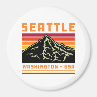Imán Montaña de recuerdos del estado de Retro Seattle