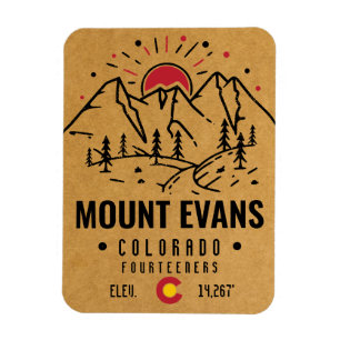 Imán Montaña Mount Evans Colorado 14ers Minimalista