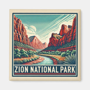 Imán montaña rusa del parque nacional de zion