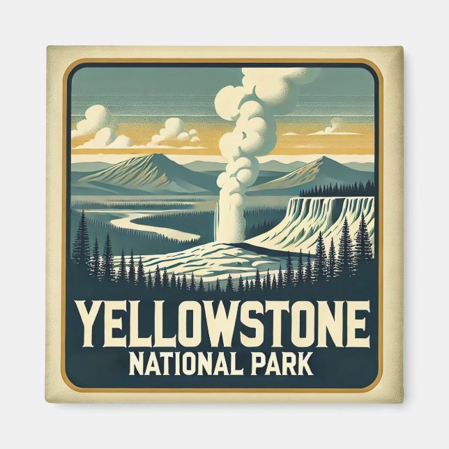 Imán Montaña rusa del Parque Nacional Yellowstone (Frente)