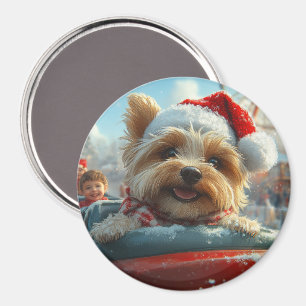 Imán Montaña Rusa Perro Terrier Biewer Navidad 