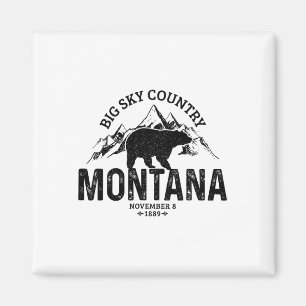 Imán Montana Usa Oso Pardo Vintage América Recuerdo