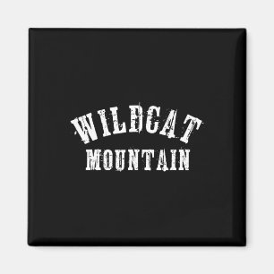 Imán Montaña Wildcat Grungy Rústico Artesanal Esquiador