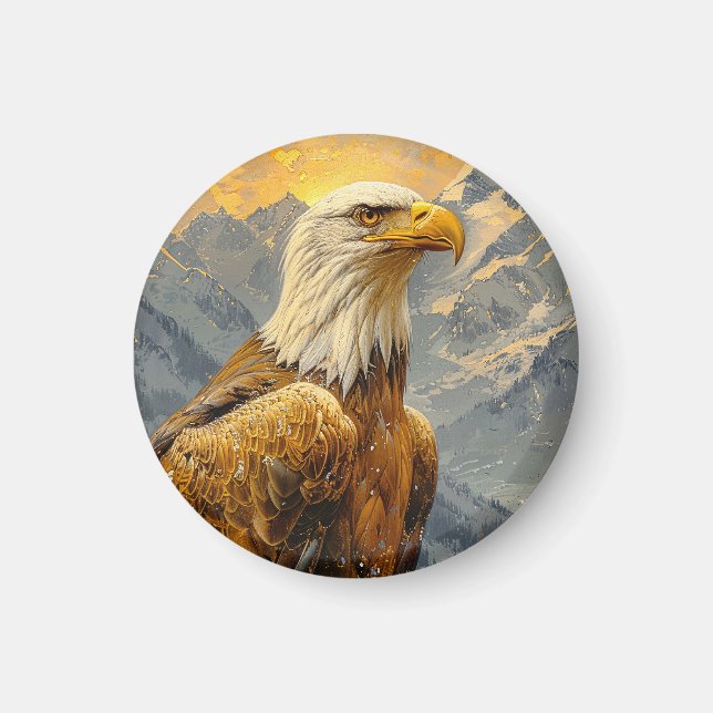 Imán Montañas acuáticas del águila calva (Frente)