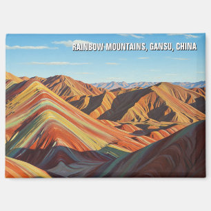 Imán Montañas arcoiris Gansu China Travel