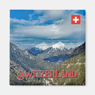 Imán Montañas de invierno en Suiza, viaje
