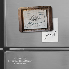 Imán Montañas de marco rústico de madera de Connecticut