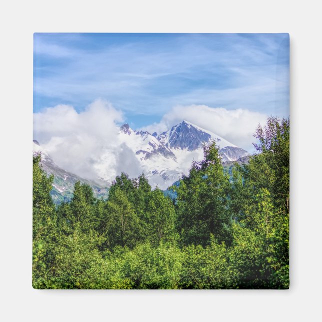Imán Montañas de Nieve de los fiordos de Kenai (Frente)